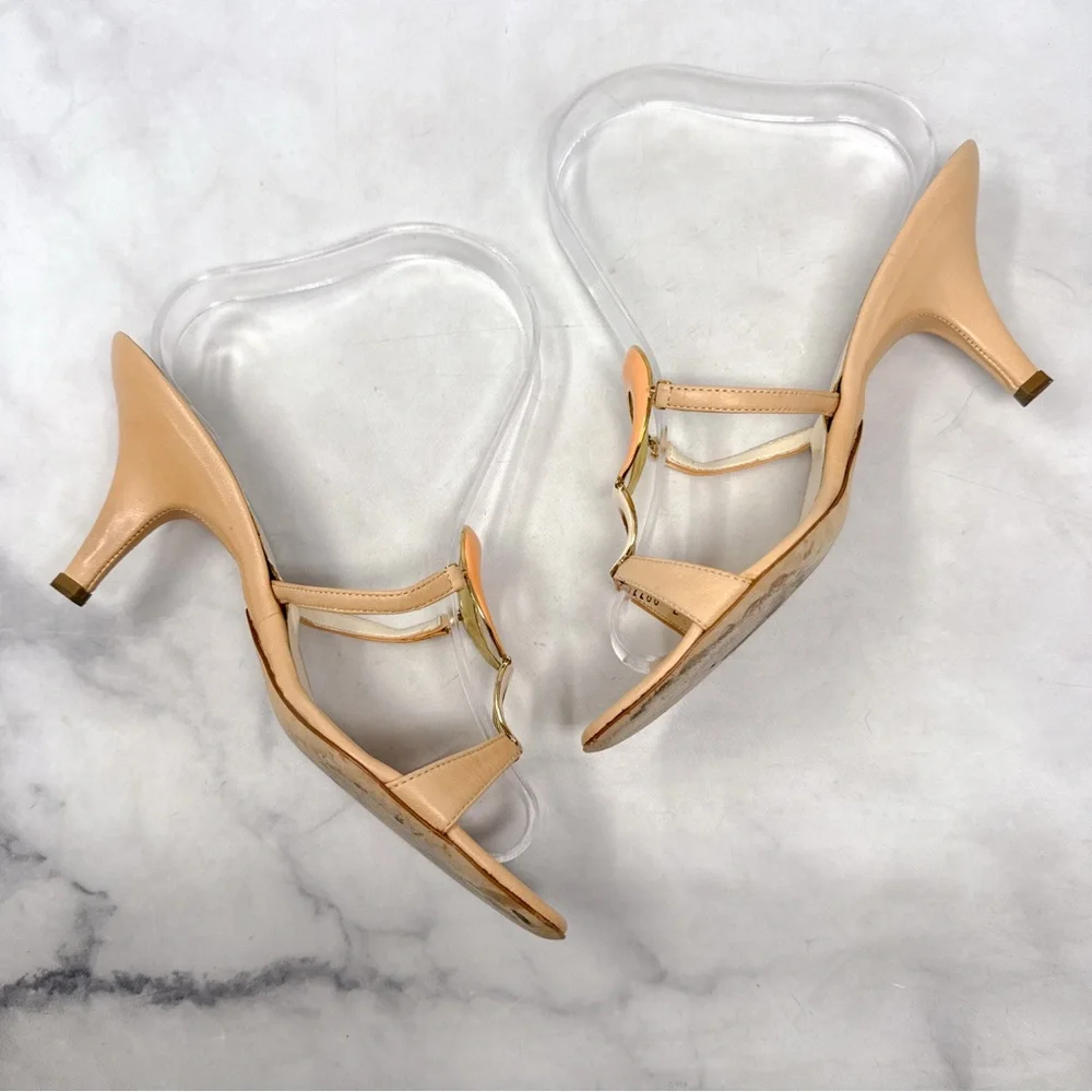 Giuseppe Zanotti Vicini Vintage Y2K Half Moon Open Toe Slide Mule Sandal Heels